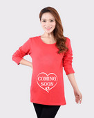 Bluză de damă pentru gravide cu mâneci lungi și inscripție