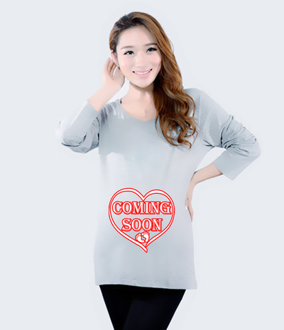 Bluză de damă pentru gravide cu mâneci lungi și inscripție