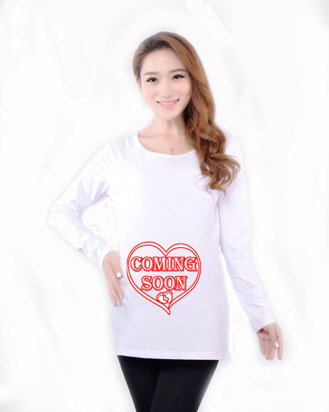 Bluză de damă pentru gravide cu mâneci lungi și inscripție
