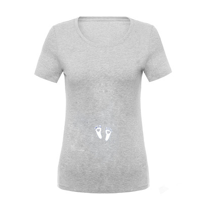 Tricou din bumbac cu maneca scurta pentru gravide cu aplicatie