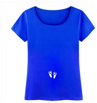 Βαμβακερή μπλούζα με κοντό μανίκι για εγκύους με εφαρμογή
