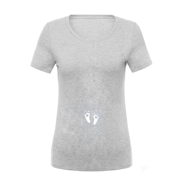 Tricou din bumbac cu maneca scurta pentru gravide cu aplicatie