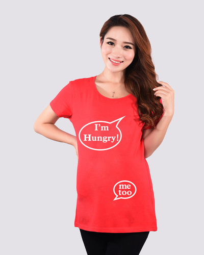 Tricou din bumbac cu maneci scurte pentru gravide cu o inscriptie amuzanta