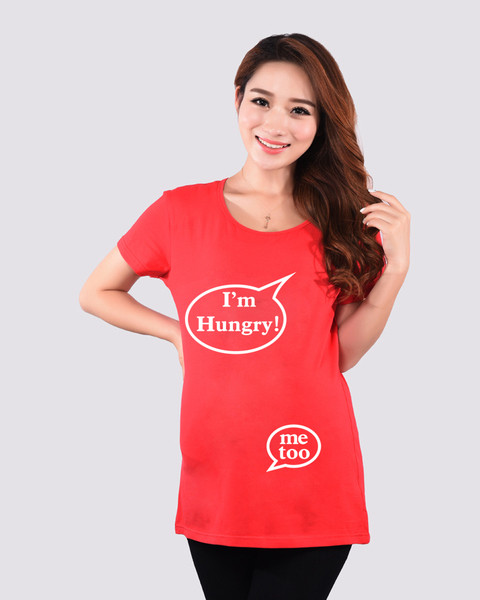 Tricou din bumbac cu maneci scurte pentru gravide cu o inscriptie amuzanta