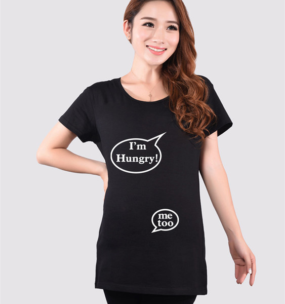 Tricou din bumbac cu maneci scurte pentru gravide cu o inscriptie amuzanta