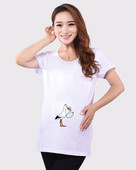 Tricou cu maneca scurta pentru gravide cu aplicatie-trei culori