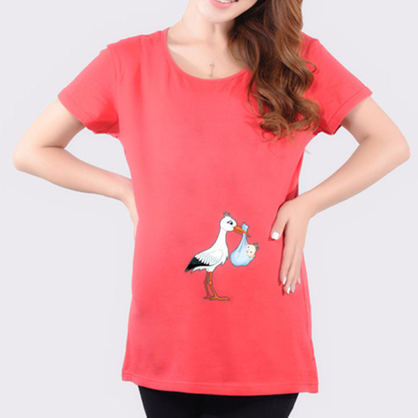 Tricou cu maneca scurta pentru gravide cu aplicatie-trei culori