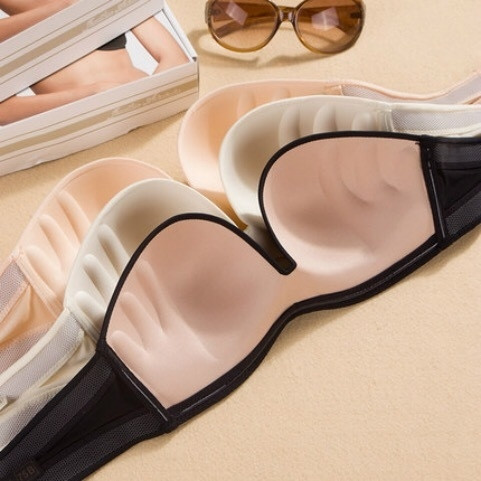 Sutien de dama fara bretele in doua culori cu dantela