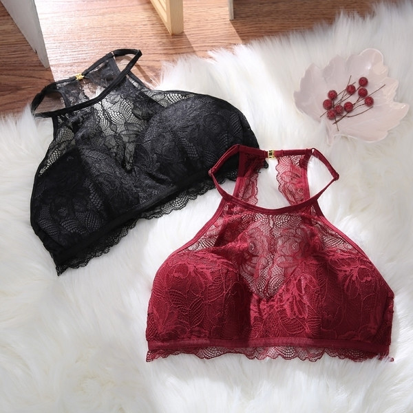 Σουτιέν από δαντέλα με στενό λαιμό σε διάφορα χρώματα