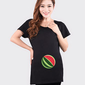 Tricou din bumbac cu aplicație și mâneci scurte pentru gravide în cinci culori