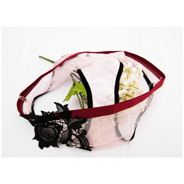 Lenjerie - sutien fără căptușeală cu închidere în față și dantelă cu decor floral