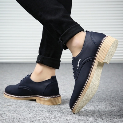 Pantofi barbatesti eleganti cu sireturi in doua culori