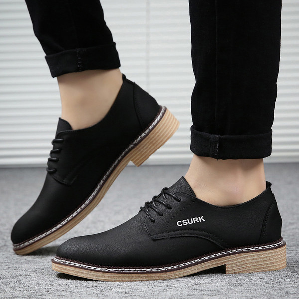 Pantofi barbatesti eleganti cu sireturi in doua culori