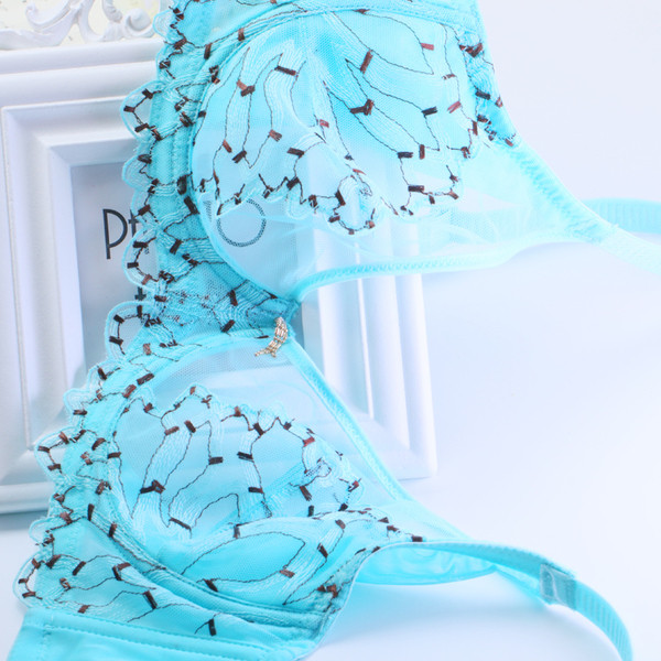 Sutien de dama translucid in doua culori cu broderie