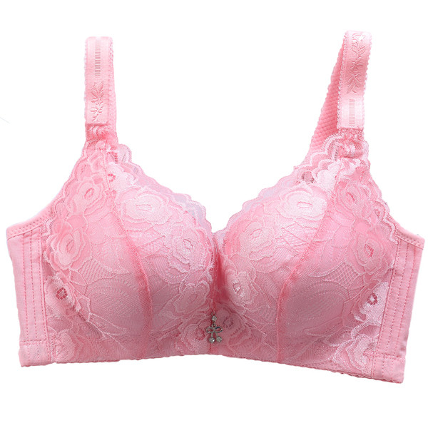 Sutien de dama cu cupa tare cu element de dantela si pandantiv metalic
