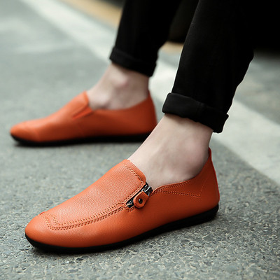 Pantofi plat pentru barbati cu fermoar in trei culori