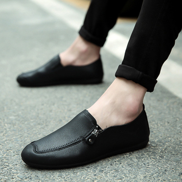 Pantofi plat pentru barbati cu fermoar in trei culori