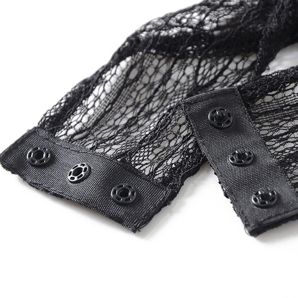 Дамски дантелено боди в черен и бял цвят