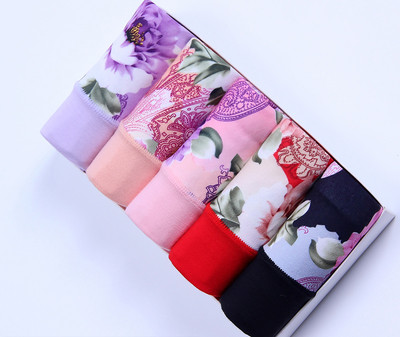 Set 5 slip de dama cu decor floral