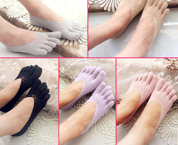 Set de 5 ciorapi dama cu degete in diferite culori