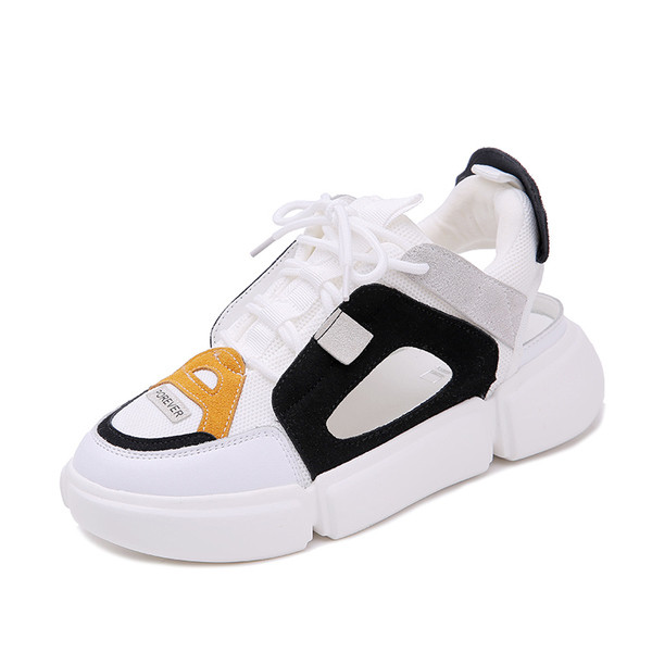 Tenisi dama semideschisi cu motiv piele intoarsa in doua culori