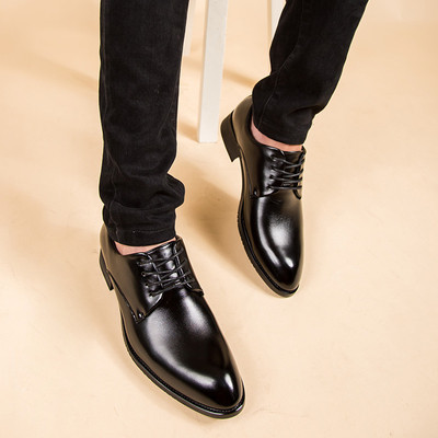 Pantofi barbatesti eleganti in doua culori - model ascutit