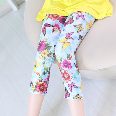 Jambiere copii pentru fete cu talie inalta 7/8 cu imprimeu color