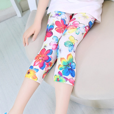 Jambiere copii pentru fete cu talie inalta 7/8 cu imprimeu color