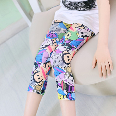 Jambiere copii pentru fete cu talie inalta 7/8 cu imprimeu color