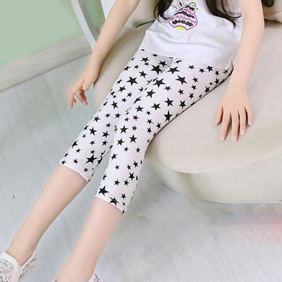 Jambiere copii pentru fete cu talie inalta 7/8 cu imprimeu color