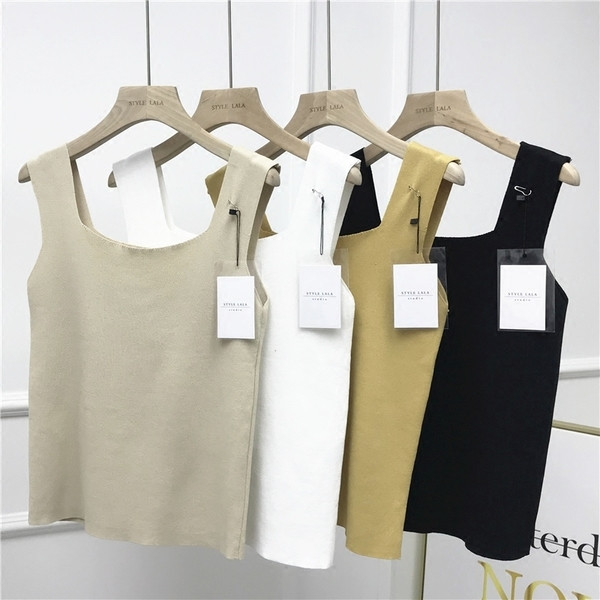 Maieu elegant de damă cu bretele largi în mai multe culori