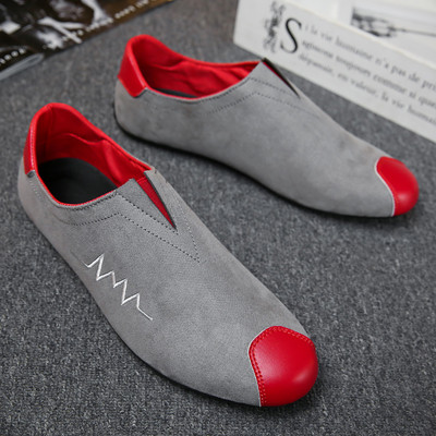 Mocasini de vară pentru bărbați cu elemente colorate din piele ecologică