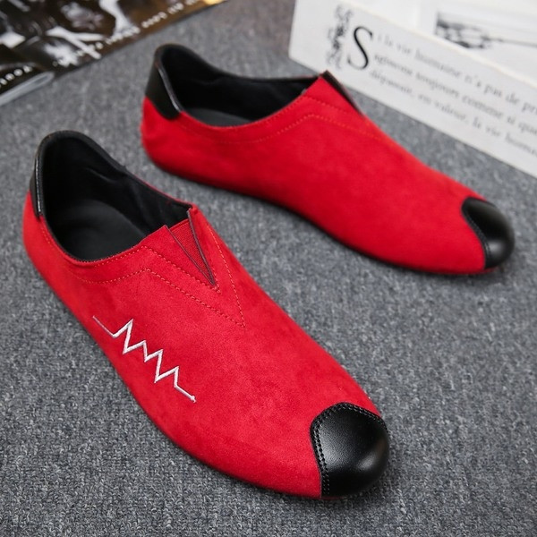 Mocasini de vară pentru bărbați cu elemente colorate din piele ecologică