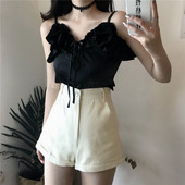 Maieu modern de damă cu volane și bretele subțiri în trei culori