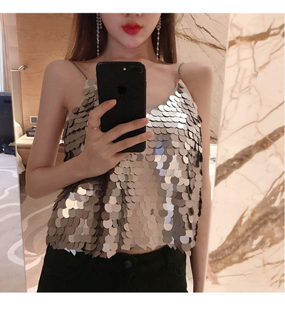 Maieu de dama cu paiete de culoare deschisa