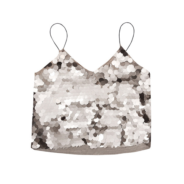 Maieu de dama cu paiete de culoare deschisa