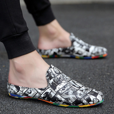 Mocasini de vară semideschiși pentru bărbați cu imprimeu