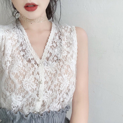 Top de damă elegant din dantelă cu decolteu în V în trei culori