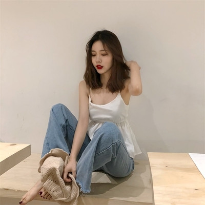 Maieu de damă cu bretele subțiri și spate deschis cu o panglică în trei culori