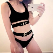 NOU costum de baie negru din două piese