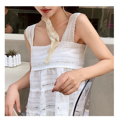 Maieu de zi cu zi pentru damă, de culoare albă, cu bretele largi