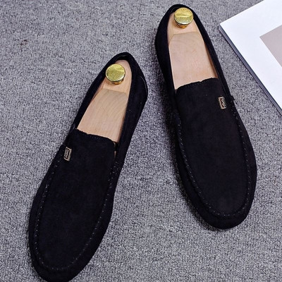 Mocasini casual barbatesti in doua culori cu cusatura decorativa exterioara