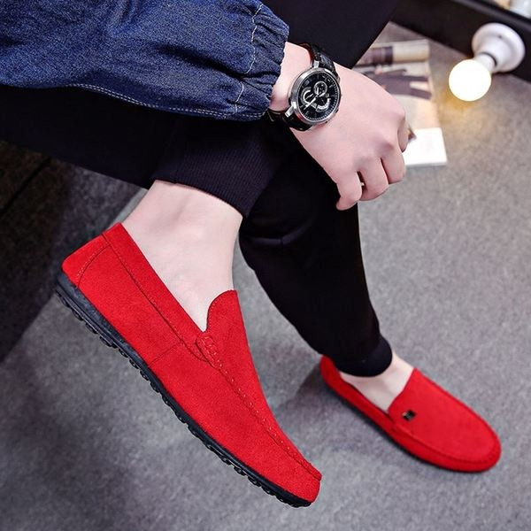 Mocasini casual barbatesti in doua culori cu cusatura decorativa exterioara