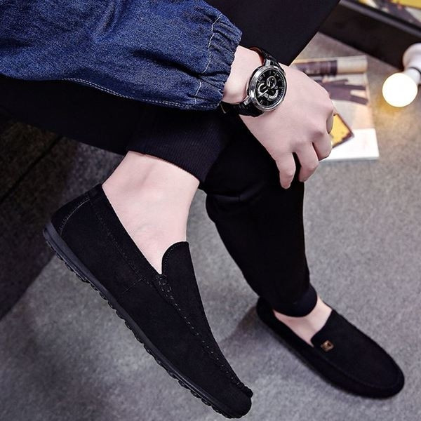 Mocasini casual barbatesti in doua culori cu cusatura decorativa exterioara