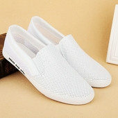 Mocasini de vară pentru bărbați în alb-negru