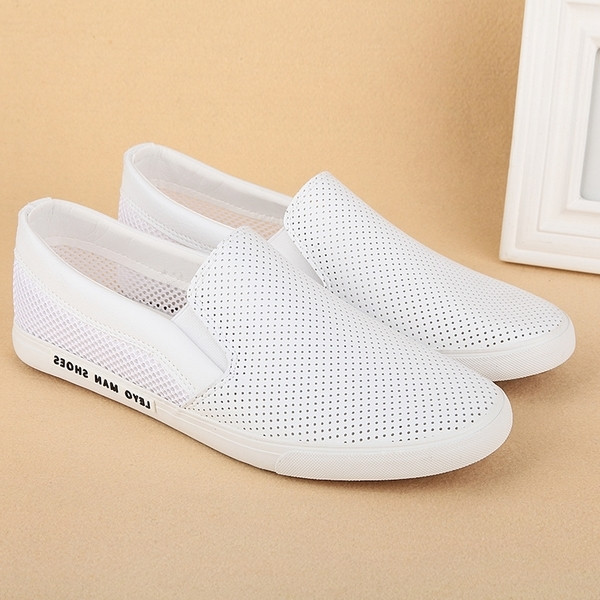 Mocasini de vară pentru bărbați în alb-negru