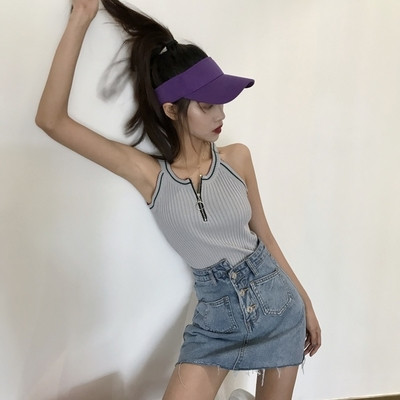 Maieu de damă cu fermoar în negru și gri