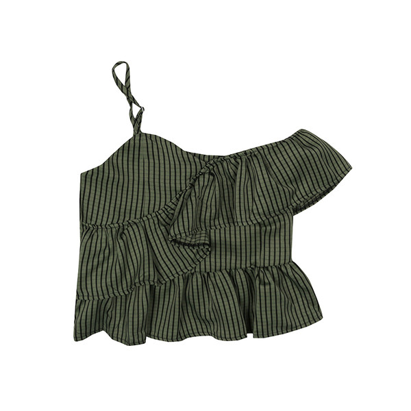 Maieu modern de damă cu volane în roșu și verde