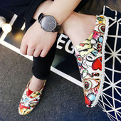 Mocasini barbatesti model semideschis cu imprimeu color