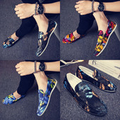 Mocasini pentru bărbați cu model floral